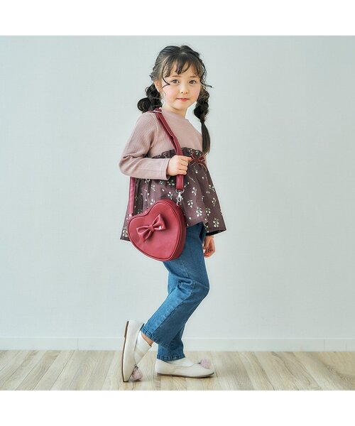 apres les cours（アプレレクール）の「WEB限定 ワッフルドッキングフレアTシャツ（Tシャツ/カットソー・キッズ・ブラウン/サックスブルー/ピンク/ベージュ・120/110/100/80/140/90/130）」の17枚目の写真