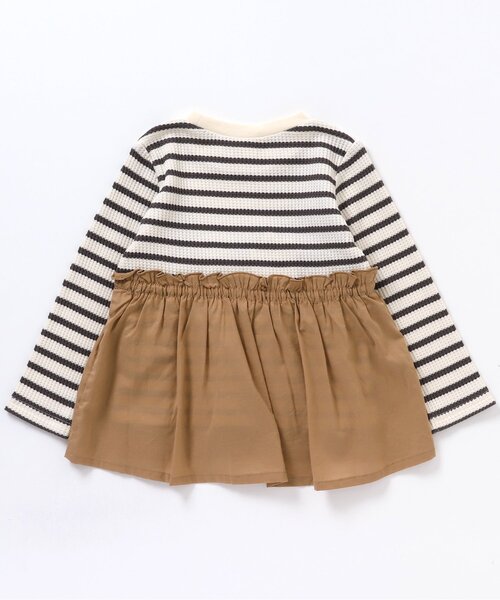 apres les cours（アプレレクール）の「WEB限定 ワッフルドッキングフレアTシャツ（Tシャツ/カットソー・キッズ・ブラウン/サックスブルー/ピンク/ベージュ・120/110/100/80/140/90/130）」の9枚目の写真