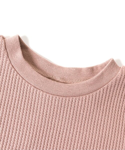 apres les cours（アプレレクール）の「WEB限定 ワッフルドッキングフレアTシャツ（Tシャツ/カットソー・キッズ・ブラウン/サックスブルー/ピンク/ベージュ・120/110/100/80/140/90/130）」の7枚目の写真