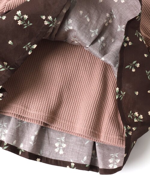 apres les cours（アプレレクール）の「WEB限定 ワッフルドッキングフレアTシャツ（Tシャツ/カットソー・キッズ・ブラウン/サックスブルー/ピンク/ベージュ・120/110/100/80/140/90/130）」の18枚目の写真