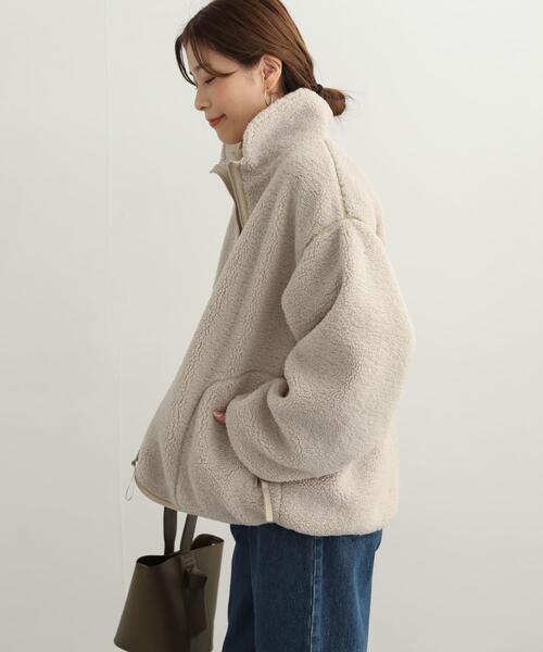 URBAN RESEARCH DOORS（アーバンリサーチドアーズ）の「ボアジップリバーシブルジャケット（ブルゾン・レディース・ホワイト系その他/ブラウン系その他/カーキ・MEDIUM）」の8枚目の写真