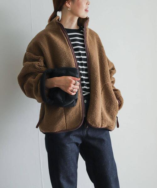 セール】ボアジップリバーシブルジャケット（ダウンジャケット/コート