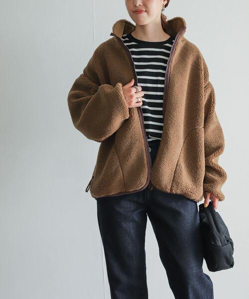 セール】ボアジップリバーシブルジャケット（ダウンジャケット/コート