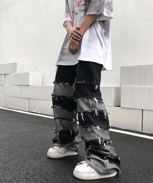 NOVESSEL（ノベセル）の「『NOVESSEL/ノベセル』切り替えワイドデニムパンツ【Y】【CN】（デニムパンツ・レディース・ブラック・M/L/S）」の13枚目の写真