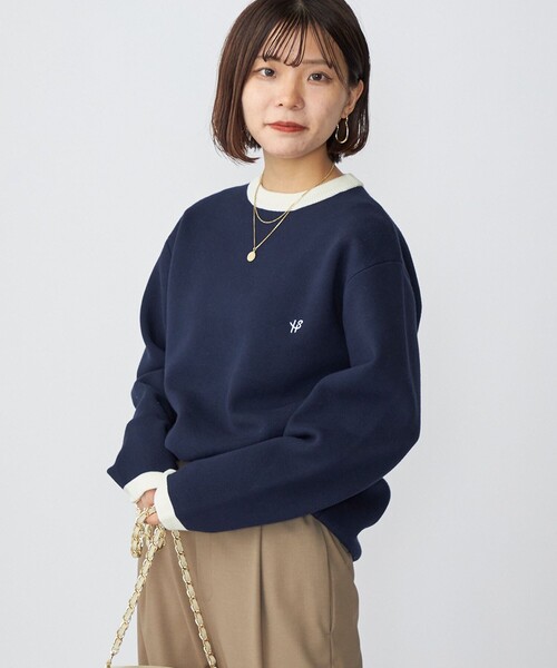 SHIPS(シップス)の「*SHIPS: 〈手洗い可能〉 ワンポイント ロゴ ミラノリブ リンガー クルーネック ニット(ニット/セーター・メンズ・チャコールグレー/ベージュ/ネイビー/グリーン・SMALL/MEDIUM/LARGE)」の4枚目の写真