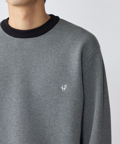 SHIPS(シップス)の「*SHIPS: 〈手洗い可能〉 ワンポイント ロゴ ミラノリブ リンガー クルーネック ニット(ニット/セーター・メンズ・チャコールグレー/ベージュ/ネイビー/グリーン・SMALL/MEDIUM/LARGE)」の2枚目の写真
