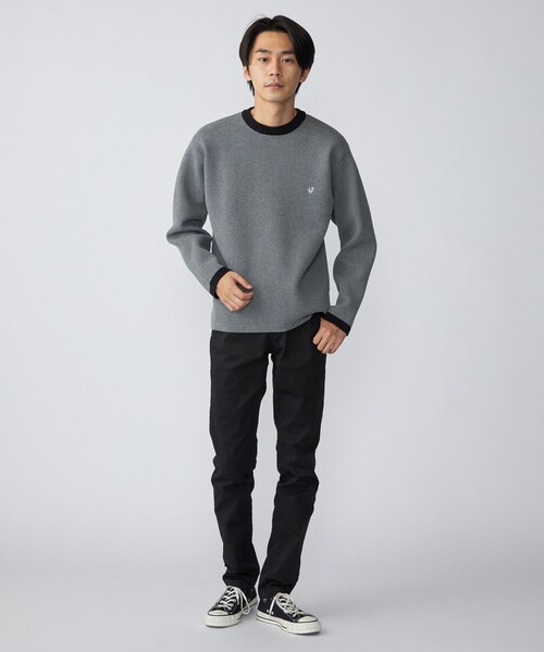 SHIPS(シップス)の「*SHIPS: 〈手洗い可能〉 ワンポイント ロゴ ミラノリブ リンガー クルーネック ニット(ニット/セーター・メンズ・チャコールグレー/ベージュ/ネイビー/グリーン・SMALL/MEDIUM/LARGE)」の5枚目の写真
