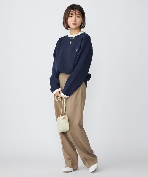 SHIPS(シップス)の「*SHIPS: 〈手洗い可能〉 ワンポイント ロゴ ミラノリブ リンガー クルーネック ニット(ニット/セーター・メンズ・チャコールグレー/ベージュ/ネイビー/グリーン・SMALL/MEDIUM/LARGE)」の9枚目の写真