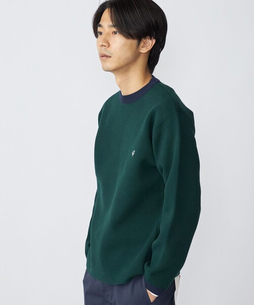 SHIPS(シップス)の「*SHIPS: 〈手洗い可能〉 ワンポイント ロゴ ミラノリブ リンガー クルーネック ニット(ニット/セーター・メンズ・チャコールグレー/ベージュ/ネイビー/グリーン・SMALL/MEDIUM/LARGE)」の14枚目の写真