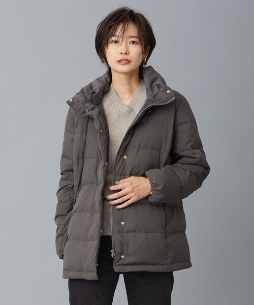 J.PRESS(ジェイプレス)の「ブラッシュドマルチポリ ショート ダウンコート(ダウンジャケット/コート・レディース・グレー系/ネイビー系/ブラウン系・T13/T15)」の2枚目の写真