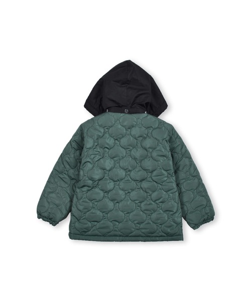 SLAP SLIP（スラップスリップ）の「SLAPSLIP/取り外し可能フード付き中綿キルト配色切り替え裏ボアタフタジャケット(80~130cm)（ブルゾン・キッズ・イエロー/グリーン・130/100/120/80/110/90）」の19枚目の写真
