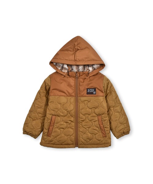 SLAP SLIP（スラップスリップ）の「SLAPSLIP/取り外し可能フード付き中綿キルト配色切り替え裏ボアタフタジャケット(80~130cm)（ブルゾン・キッズ・イエロー/グリーン・130/100/120/80/110/90）」の10枚目の写真