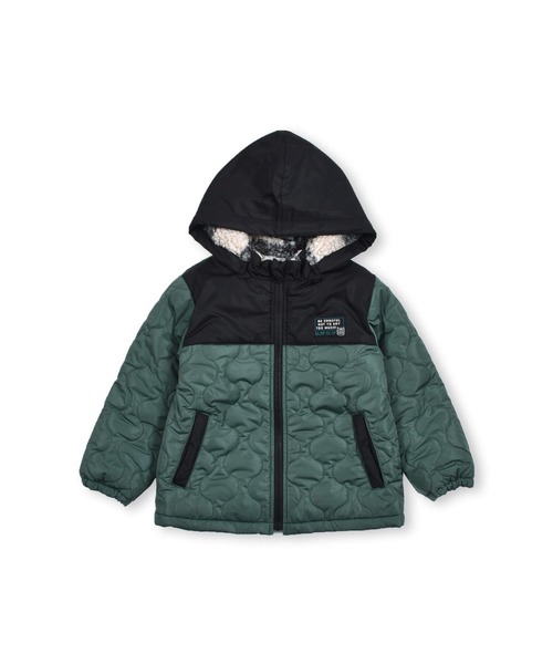 SLAP SLIP（スラップスリップ）の「SLAPSLIP/取り外し可能フード付き中綿キルト配色切り替え裏ボアタフタジャケット(80~130cm)（ブルゾン・キッズ・イエロー/グリーン・130/100/120/80/110/90）」の18枚目の写真