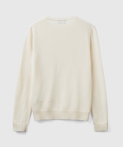 BENETTON (UNITED COLORS OF BENETTON)（ベネトンユナイテッドカラーズオブベネトン）の「ヴァージンウール100％クルーネックニット・セーター（ニット/セーター・レディース・ネイビー/ベージュ/ホワイト/ブラック・X-SMALL/SMALL/MEDIUM/LARGE）」の13枚目の写真