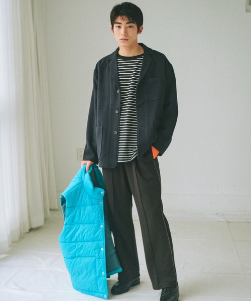 WHIMSIC】ベロアパイピングトラックパンツ ブルー　裾上げ済み kastane whimsic ベロアパイピングトラックパンツ ブルー - メルカリ