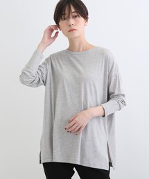【LIFE】ボーダーチュニック ロングTシャツ