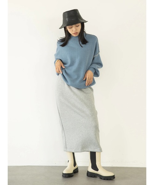 koe(コエ)の「アルパカタッチブランケットステッチプルオーバー(ニット/セーター・レディース・ブルー/ホワイト/グリーン/ブラック・FREE)」の11枚目の写真