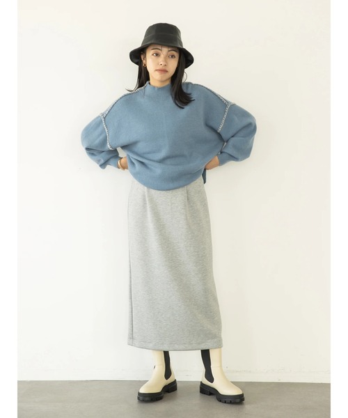 koe(コエ)の「アルパカタッチブランケットステッチプルオーバー(ニット/セーター・レディース・ブルー/ホワイト/グリーン/ブラック・FREE)」の13枚目の写真
