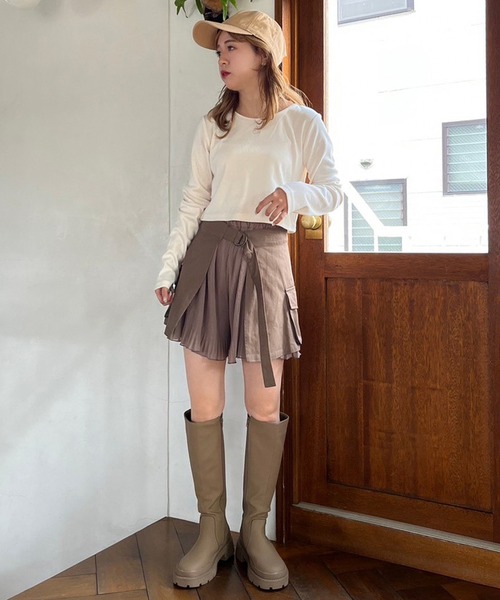 one after another NICE CLAUP(ワンアフターアナザーナイスクラップ)の「ワンポイントロゴ刺繍トップス(Tシャツ/カットソー・レディース・オフホワイト/ブラック/アイボリー/ラベンダー・FREE)」の18枚目の写真