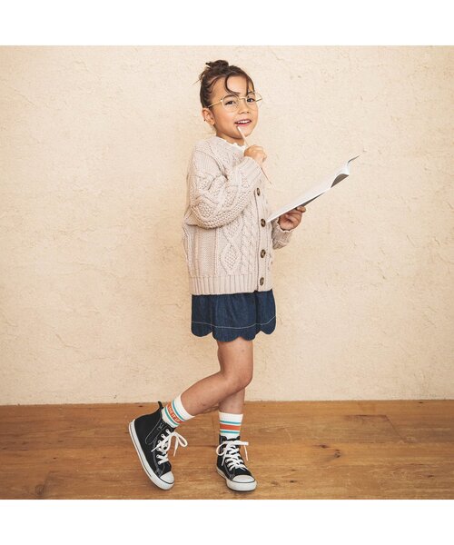 BREEZE（ブリーズ）の「ローゲージニットカーディガン（カーディガン/ボレロ・キッズ・オレンジ/キナリ・100/120/140/90）」の3枚目の写真