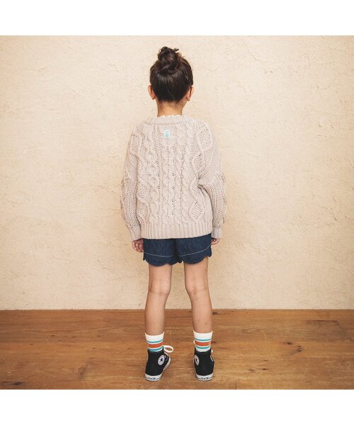 BREEZE（ブリーズ）の「ローゲージニットカーディガン（カーディガン/ボレロ・キッズ・オレンジ/キナリ・100/120/140/90）」の4枚目の写真