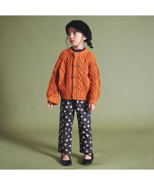 BREEZE（ブリーズ）の「ローゲージニットカーディガン（カーディガン/ボレロ・キッズ・オレンジ/キナリ・100/120/140/90）」の5枚目の写真