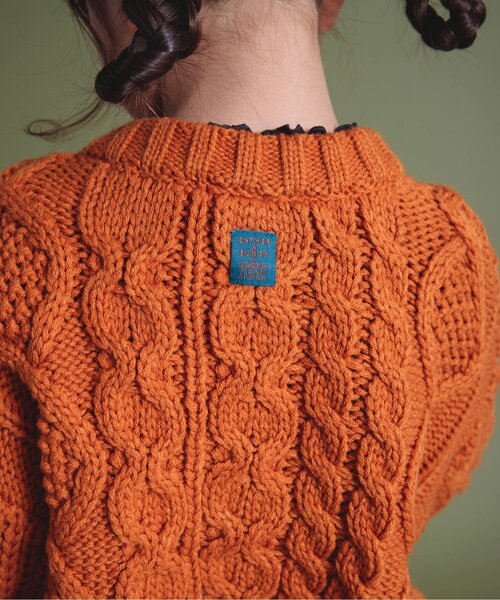 BREEZE（ブリーズ）の「ローゲージニットカーディガン（カーディガン/ボレロ・キッズ・オレンジ/キナリ・100/120/140/90）」の8枚目の写真