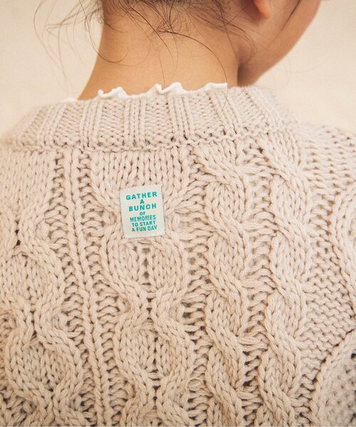 BREEZE（ブリーズ）の「ローゲージニットカーディガン（カーディガン/ボレロ・キッズ・オレンジ/キナリ・100/120/140/90）」の9枚目の写真