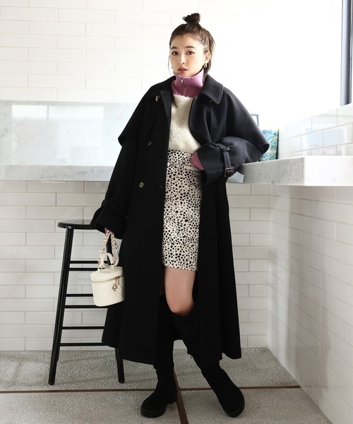 one after another NICE CLAUP（ワンアフターアナザーナイスクラップ）の「トレンドの着こなし。マルチウェイブークレニット（ニット/セーター・レディース・ライトグレー/ピンク/ベージュ/アイボリー・FREE）」の14枚目の写真