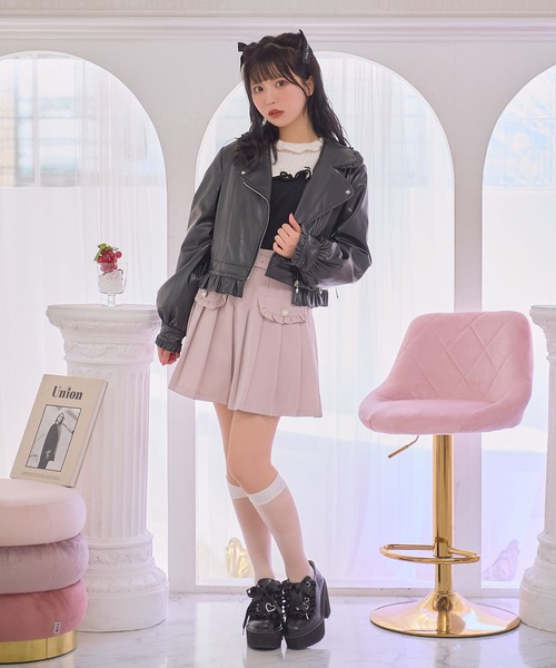 Honey Cinnamon（ハニーシナモン）の「ボリュームスリーブライダース（ライダースジャケット・レディース・ブラック・FREE）」の10枚目の写真