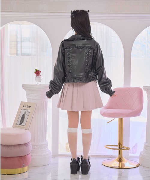 Honey Cinnamon（ハニーシナモン）の「ボリュームスリーブライダース（ライダースジャケット・レディース・ブラック・FREE）」の4枚目の写真