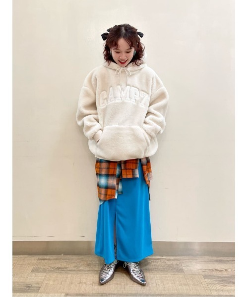 CAMP7(キャンプセブン)の「【CAMP7】ボアロゴパーカー(パーカー・レディース・オフホワイト/ブラウン・L/M)」の9枚目の写真