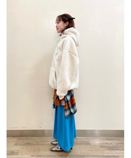 CAMP7(キャンプセブン)の「【CAMP7】ボアロゴパーカー(パーカー・レディース・オフホワイト/ブラウン・L/M)」の10枚目の写真