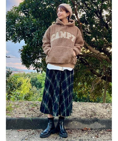 CAMP7(キャンプセブン)の「【CAMP7】ボアロゴパーカー(パーカー・レディース・オフホワイト/ブラウン・L/M)」の18枚目の写真