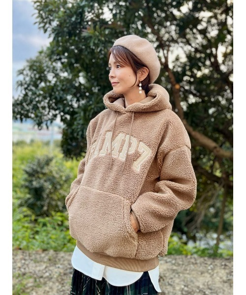 CAMP7(キャンプセブン)の「【CAMP7】ボアロゴパーカー(パーカー・レディース・オフホワイト/ブラウン・L/M)」の19枚目の写真