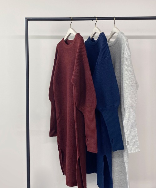 179/WG（イチナナキュウダブルジー）の「フィンガーホールニットワンピース（ワンピース・レディース・トップグレー/ブラウン/ブルー・MEDIUM）」の14枚目の写真