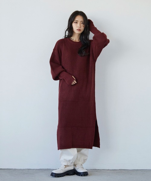 179/WG（イチナナキュウダブルジー）の「フィンガーホールニットワンピース（ワンピース・レディース・トップグレー/ブラウン/ブルー・MEDIUM）」の15枚目の写真