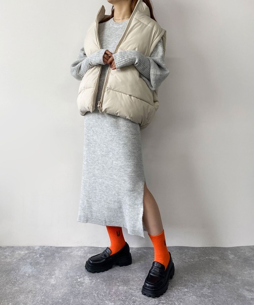 179/WG（イチナナキュウダブルジー）の「フィンガーホールニットワンピース（ワンピース・レディース・トップグレー/ブラウン/ブルー・MEDIUM）」の18枚目の写真