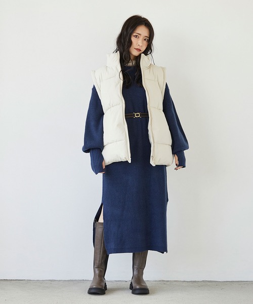 179/WG（イチナナキュウダブルジー）の「フィンガーホールニットワンピース（ワンピース・レディース・トップグレー/ブラウン/ブルー・MEDIUM）」の21枚目の写真