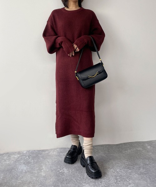 179/WG（イチナナキュウダブルジー）の「フィンガーホールニットワンピース（ワンピース・レディース・トップグレー/ブラウン/ブルー・MEDIUM）」の22枚目の写真