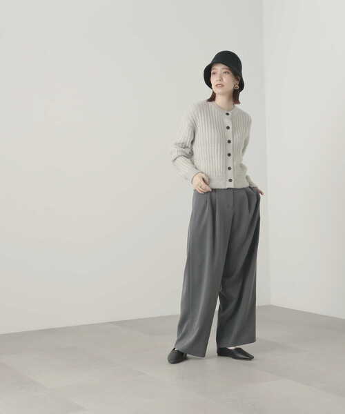 N.(N. Natural Beauty Basic)(エヌエヌナチュラルビューティーベーシック)の「【横田ひかるさん着用】◆フェザーミックスクルーカーディガン(カーディガン/ボレロ・レディース・グレー/ライトイエロー/ピンク・MEDIUM)」の19枚目の写真