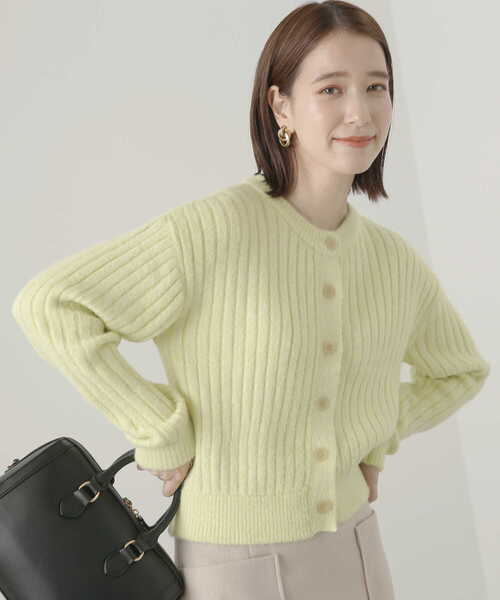 N.(N. Natural Beauty Basic)(エヌエヌナチュラルビューティーベーシック)の「【横田ひかるさん着用】◆フェザーミックスクルーカーディガン(カーディガン/ボレロ・レディース・グレー/ライトイエロー/ピンク・MEDIUM)」の21枚目の写真