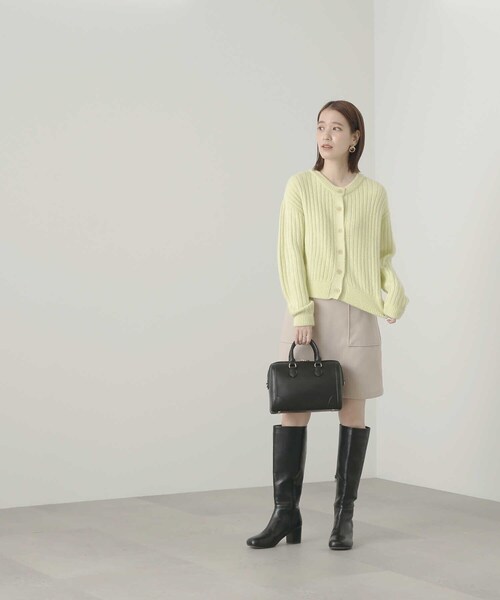 N.(N. Natural Beauty Basic)(エヌエヌナチュラルビューティーベーシック)の「【横田ひかるさん着用】◆フェザーミックスクルーカーディガン(カーディガン/ボレロ・レディース・グレー/ライトイエロー/ピンク・MEDIUM)」の22枚目の写真