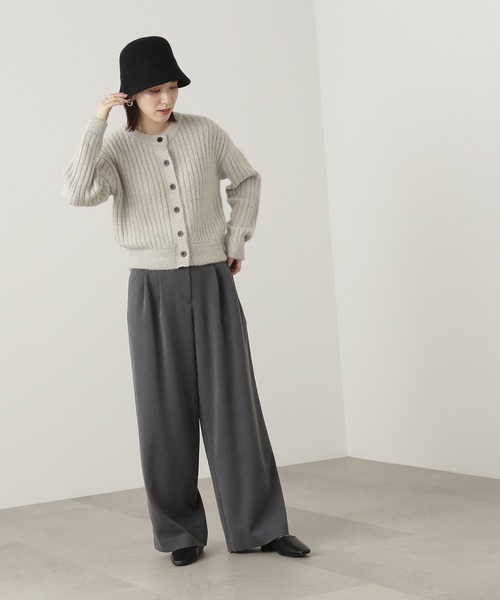 N.(N. Natural Beauty Basic)(エヌエヌナチュラルビューティーベーシック)の「【横田ひかるさん着用】◆フェザーミックスクルーカーディガン(カーディガン/ボレロ・レディース・グレー/ライトイエロー/ピンク・MEDIUM)」の4枚目の写真