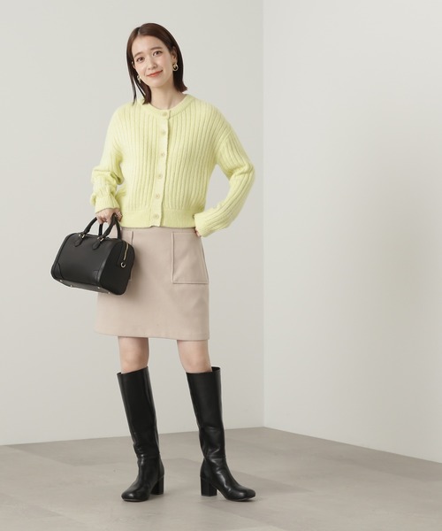 N.(N. Natural Beauty Basic)(エヌエヌナチュラルビューティーベーシック)の「【横田ひかるさん着用】◆フェザーミックスクルーカーディガン(カーディガン/ボレロ・レディース・グレー/ライトイエロー/ピンク・MEDIUM)」の6枚目の写真