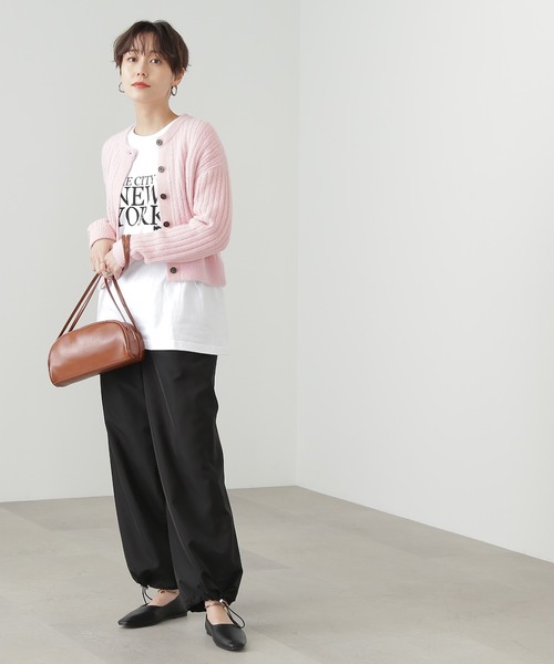 N.(N. Natural Beauty Basic)(エヌエヌナチュラルビューティーベーシック)の「【横田ひかるさん着用】◆フェザーミックスクルーカーディガン(カーディガン/ボレロ・レディース・グレー/ライトイエロー/ピンク・MEDIUM)」の8枚目の写真