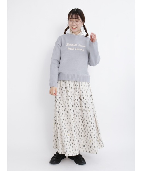 Samansa Mos2（サマンサ モスモス）の「ロゴ刺繍ニット（ニット/セーター・レディース・チャコール/ミント/オフホワイト・ﾌﾘ-）」の12枚目の写真