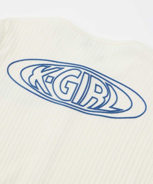 X-girl（エックスガール）の「OVAL LOGO CARDIGAN（カーディガン/ボレロ・レディース・ブルー/ブラック/ホワイト・S/M）」の19枚目の写真