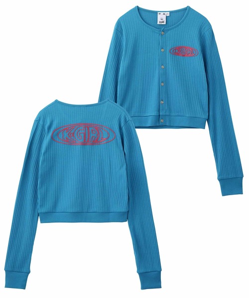 X-girl（エックスガール）の「OVAL LOGO CARDIGAN（カーディガン/ボレロ・レディース・ブルー/ブラック/ホワイト・S/M）」の21枚目の写真