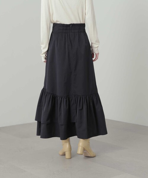 N.（N. Natural Beauty Basic）（エヌエヌナチュラルビューティーベーシック）の「◆アシンメトリーラッフルヘムスカート（スカート・レディース・ブラック/カーキ・MEDIUM）」の21枚目の写真